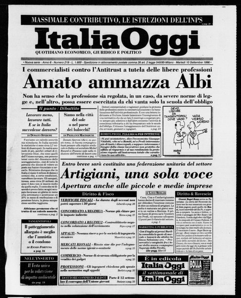 Italia oggi : quotidiano di economia finanza e politica